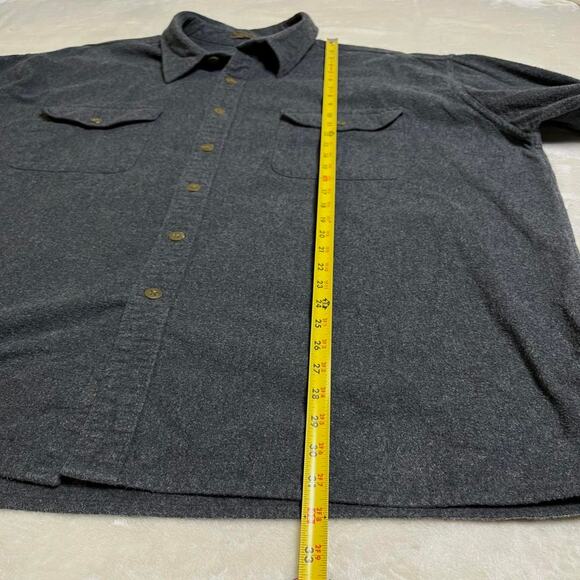 Vtg. St. John's Bay Chamois Cloth Flannel Men's 2XL Gray Button Up Camp Cottage - Picture 7 of 8